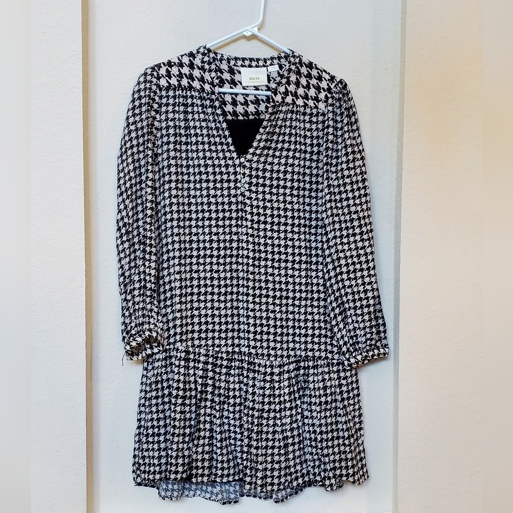 Anthropologie Maeve Sterling Houndstooth Dress Size XS